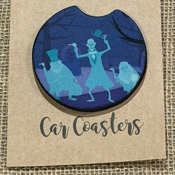 Three Ghost- Sublimated Car Coasters - Picture 3 of 3